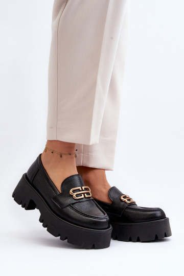 Zazoo 20164  Mokasīni no dabīgas ādas Melns 2