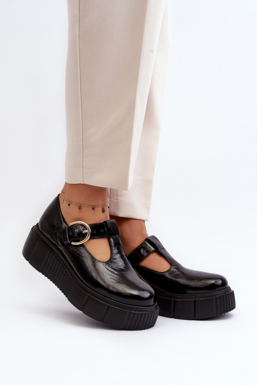 Zazoo 20102  Laque apavi ar platformu Melns Zazoo 20102  Laque apavi ar platformu Melns