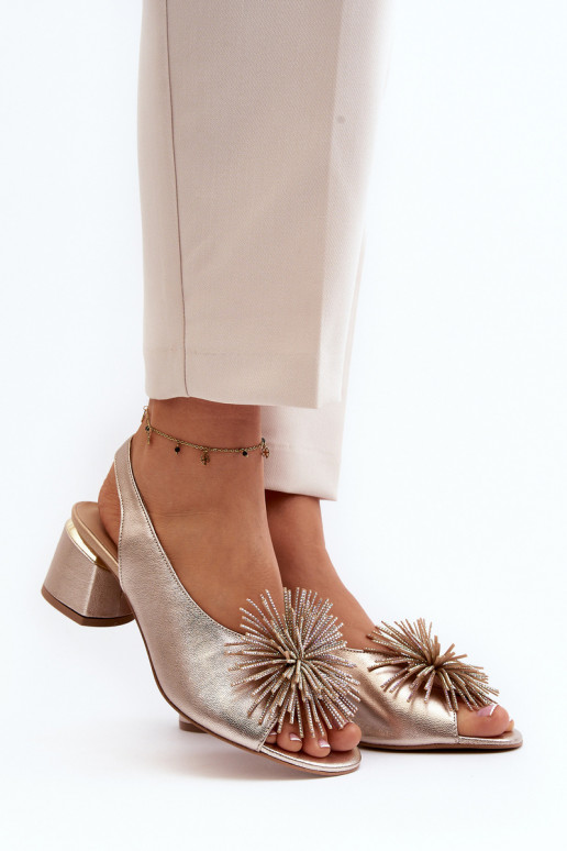 Sieviešu basenes  ar ornamentiem Laura Messi 2719 Zelta krāsas