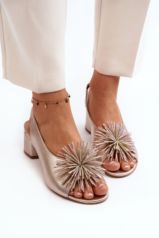 Sieviešu basenes  ar ornamentiem Laura Messi 2719 Zelta krāsas