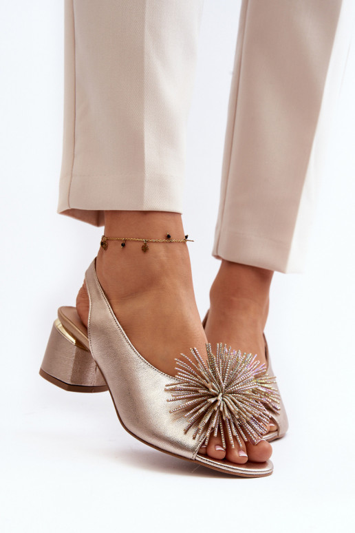 Sieviešu basenes  ar ornamentiem Laura Messi 2719 Zelta krāsas