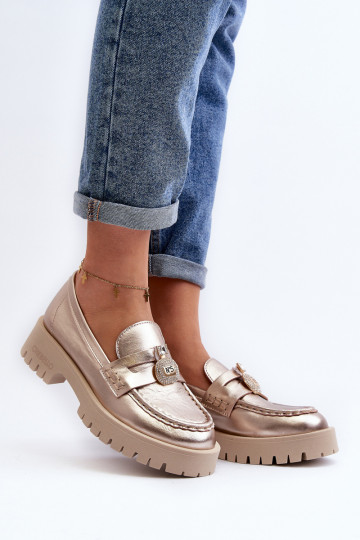   apavi Mokasīni ar ornamentiem CheBello 4291 Zelta krāsas 2