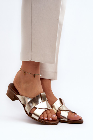 Zazoo 40236 Čibas no dabīgas ādas   Zelta krāsas 2