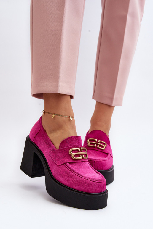 Zazoo 20170 apavi zamšādas  ar papēdi rozā krāsas Zazoo 20170 apavi zamšādas  ar papēdi rozā krāsas