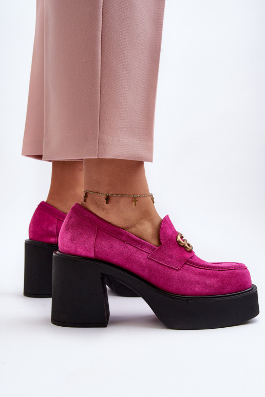 Zazoo 20170 apavi zamšādas  ar papēdi rozā krāsas Zazoo 20170 apavi zamšādas  ar papēdi rozā krāsas