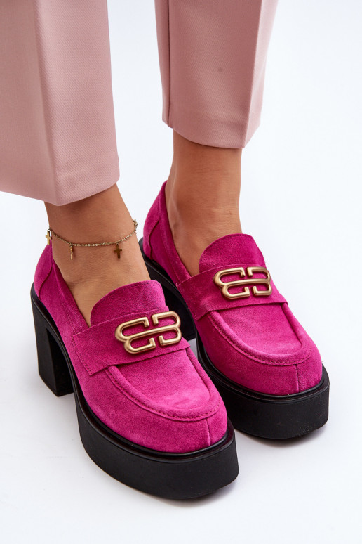 Zazoo 20170 apavi zamšādas  ar papēdi rozā krāsas Zazoo 20170 apavi zamšādas  ar papēdi rozā krāsas