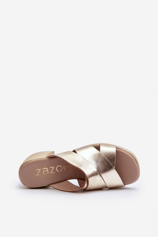 Zazoo 40373 ādas čības klocke zelta krāsā