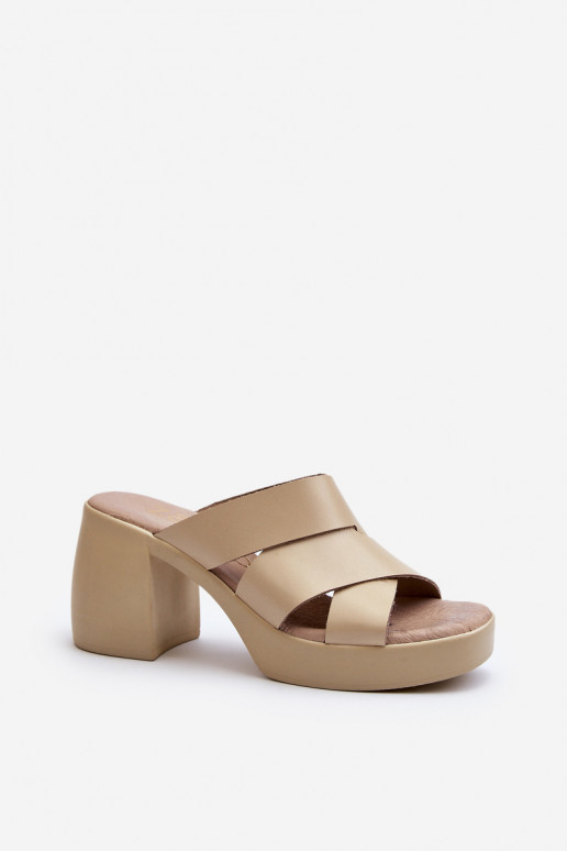 Zazoo 40373 ādas čības klocke smilšu krāsā