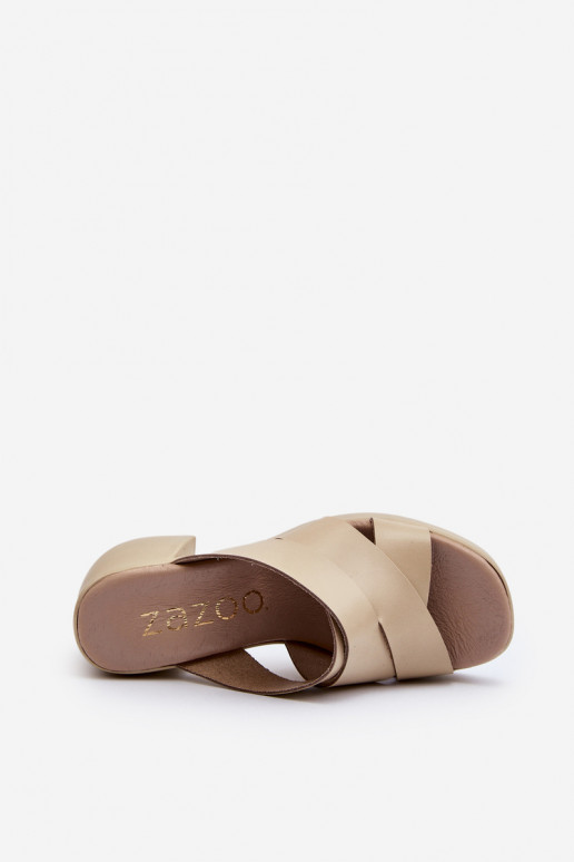 Zazoo 40373 ādas čības klocke smilšu krāsā