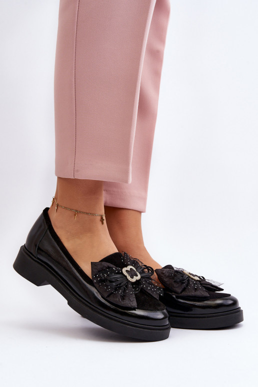 Lakoti mokasīni ar bantītēm Laura Messi 2786 Melns  Lakoti mokasīni ar bantītēm Laura Messi 2786 Melns