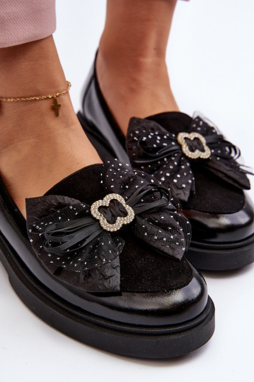 Lakoti mokasīni ar bantītēm Laura Messi 2786 Melns  Lakoti mokasīni ar bantītēm Laura Messi 2786 Melns