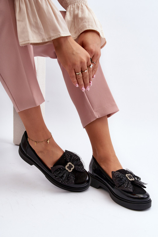 Lakoti mokasīni ar bantītēm Laura Messi 2786 Melns  Lakoti mokasīni ar bantītēm Laura Messi 2786 Melns