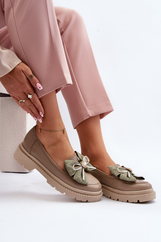 Mokasīni ar bantītēm Laura Messi 2787 smilšu krāsas    Mokasīni ar bantītēm Laura Messi 2787 smilšu krāsas