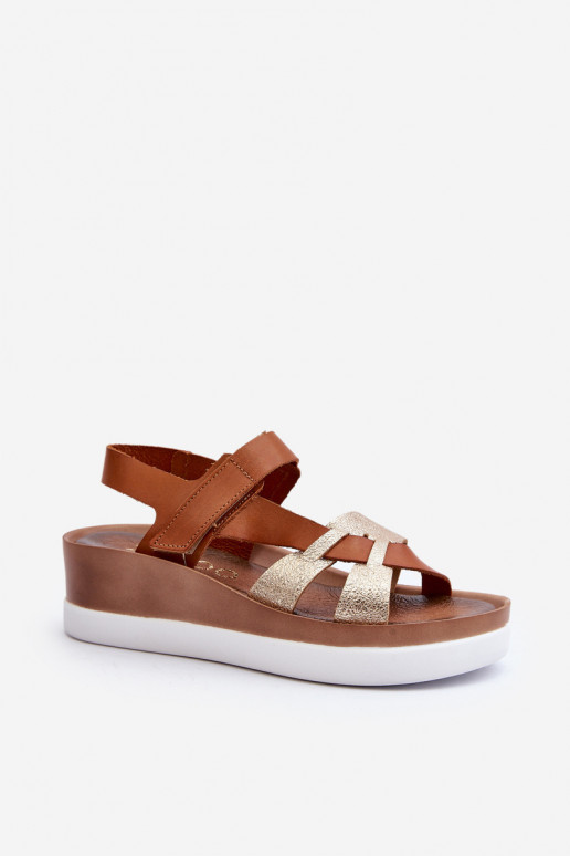 Zazoo 40397 sieviešu sandales ar platformu brūnā krāsā