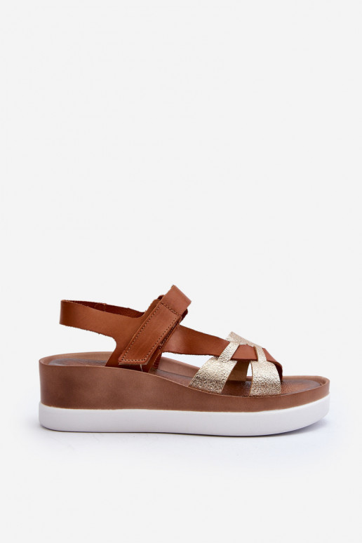 Zazoo 40397 sieviešu sandales ar platformu brūnā krāsā