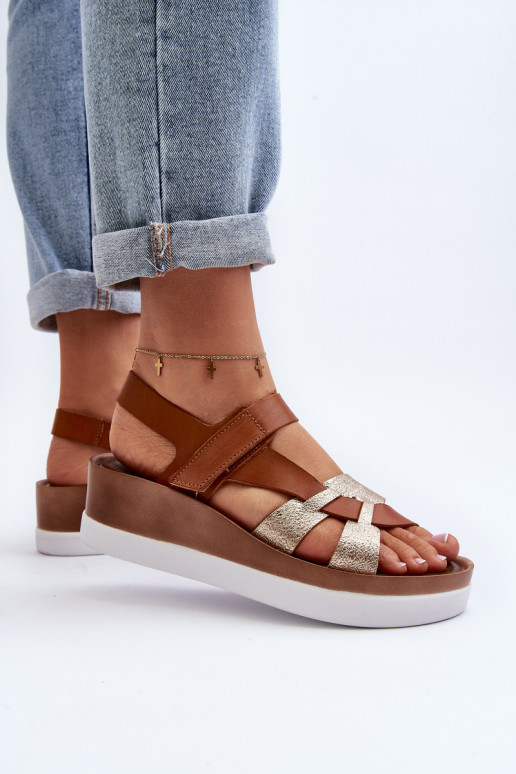 Zazoo 40397 sieviešu sandales ar platformu brūnā krāsā