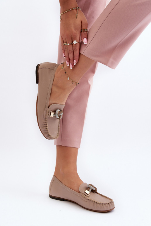 sieviešu mokasīni ar ornamentiem Laura Messi 2761 smilšu krāsas   sieviešu mokasīni ar ornamentiem Laura Messi 2761 smilšu krāsas