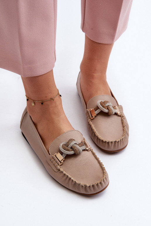 sieviešu mokasīni ar ornamentiem Laura Messi 2761 smilšu krāsas   sieviešu mokasīni ar ornamentiem Laura Messi 2761 smilšu krāsas