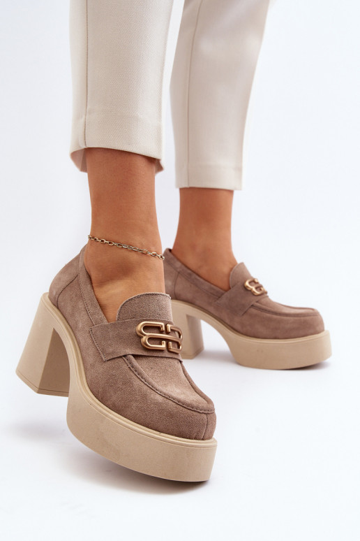 Zazoo 20170 apavi zamšādas  ar papēdi smilšu krāsas Zazoo 20170 apavi zamšādas  ar papēdi smilšu krāsas