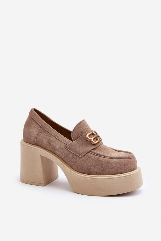 Zazoo 20170 apavi zamšādas  ar papēdi smilšu krāsas Zazoo 20170 apavi zamšādas  ar papēdi smilšu krāsas