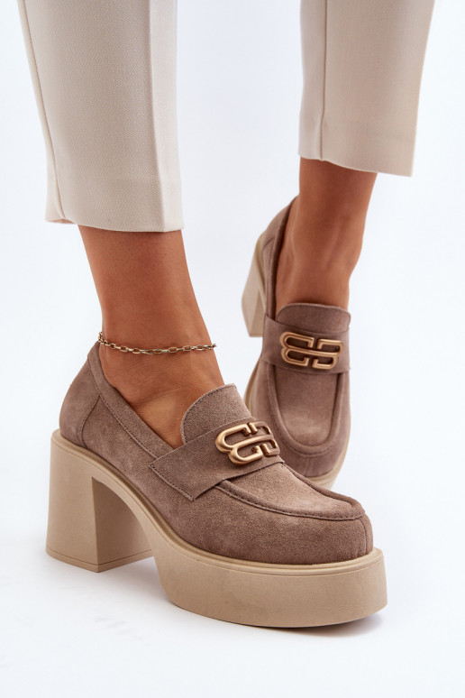 Zazoo 20170 apavi zamšādas  ar papēdi smilšu krāsas Zazoo 20170 apavi zamšādas  ar papēdi smilšu krāsas