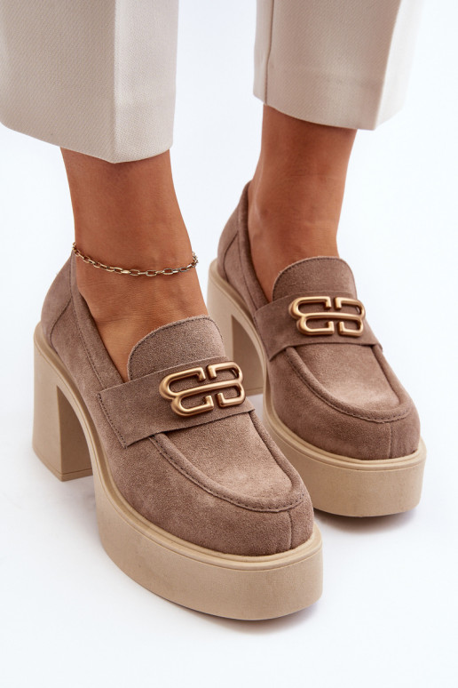 Zazoo 20170 apavi zamšādas  ar papēdi smilšu krāsas Zazoo 20170 apavi zamšādas  ar papēdi smilšu krāsas