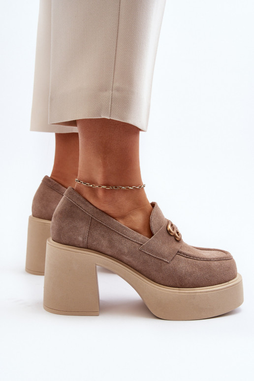 Zazoo 20170 apavi zamšādas  ar papēdi smilšu krāsas Zazoo 20170 apavi zamšādas  ar papēdi smilšu krāsas