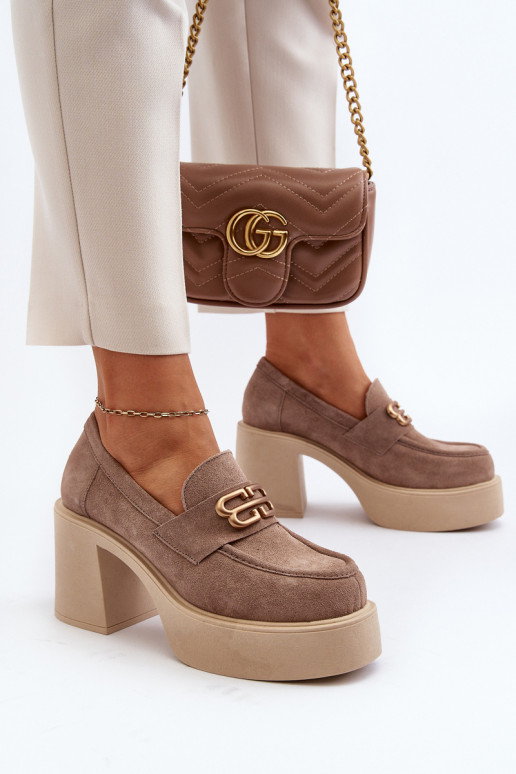 Zazoo 20170 apavi zamšādas  ar papēdi smilšu krāsas Zazoo 20170 apavi zamšādas  ar papēdi smilšu krāsas