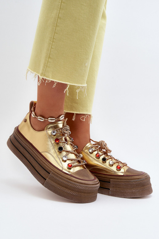 Sieviešu apavi ar platformu GOE NN2N4055 Zelta krāsas