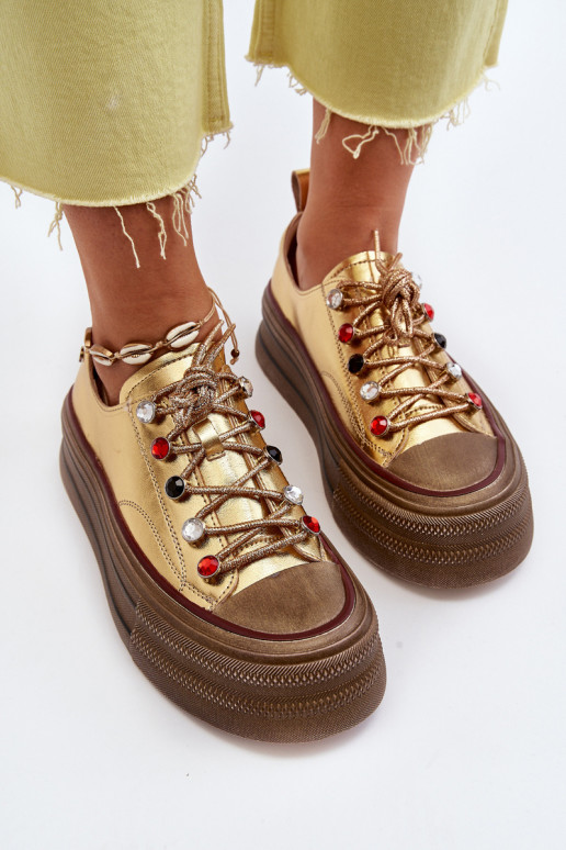 Sieviešu apavi ar platformu GOE NN2N4055 Zelta krāsas