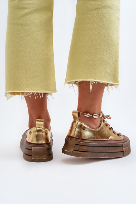 Sieviešu apavi ar platformu GOE NN2N4055 Zelta krāsas