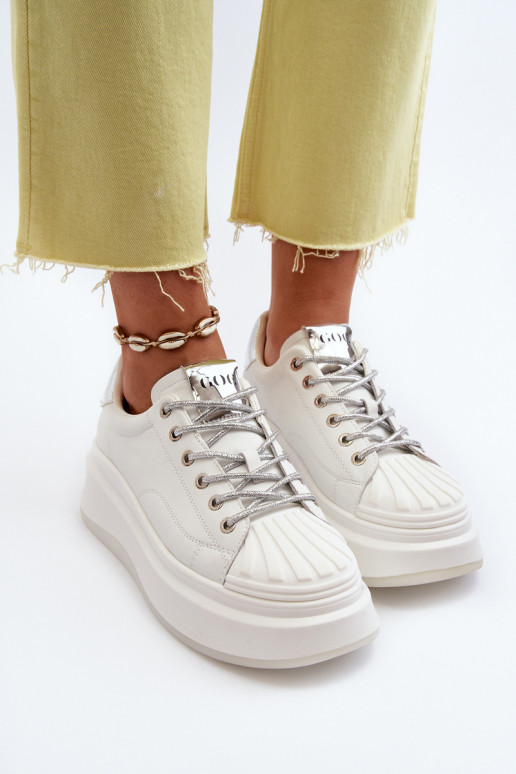    modeļa apavi  ar platformu GOE NN2N4033 baltas krāsas