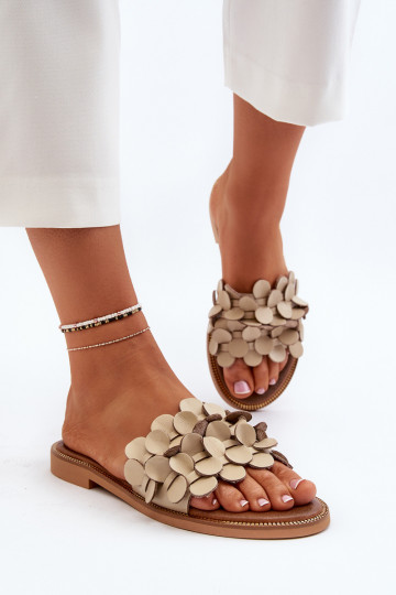 Zazoo 40381  Čibas no dabīgas ādas ar platiem papēžiem smilšu krāsas