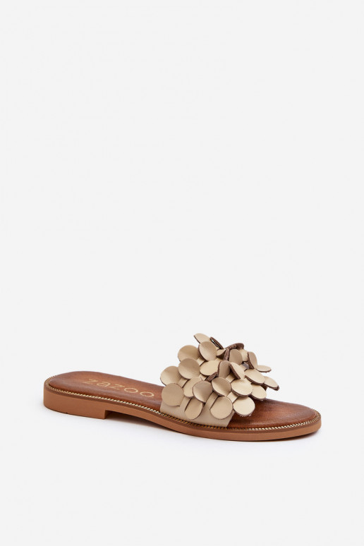 Zazoo 40381  Čibas no dabīgas ādas ar platiem papēžiem smilšu krāsas Zazoo 40381  Čibas no dabīgas ādas ar platiem papēžiem smilšu krāsas