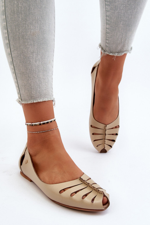 Zazoo 10009 Ērtas dabīgās ādas balerīnas  smilšu krāsas Zazoo 10009 Ērtas dabīgās ādas balerīnas  smilšu krāsas