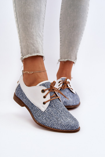 apavi  ar platiem papēžiem  06461-17 Zilas krāsas