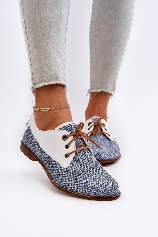 apavi  ar platiem papēžiem  06461-17 Zilas krāsas   apavi  ar platiem papēžiem  06461-17 Zilas krāsas