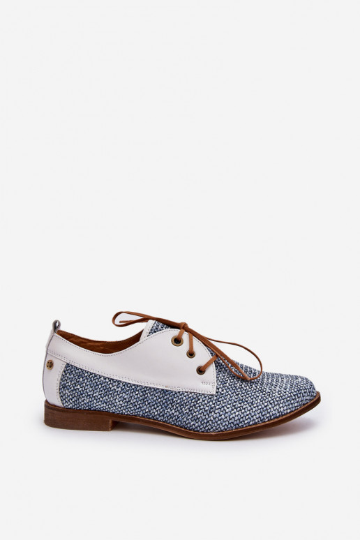 apavi  ar platiem papēžiem  06461-17 Zilas krāsas   apavi  ar platiem papēžiem  06461-17 Zilas krāsas