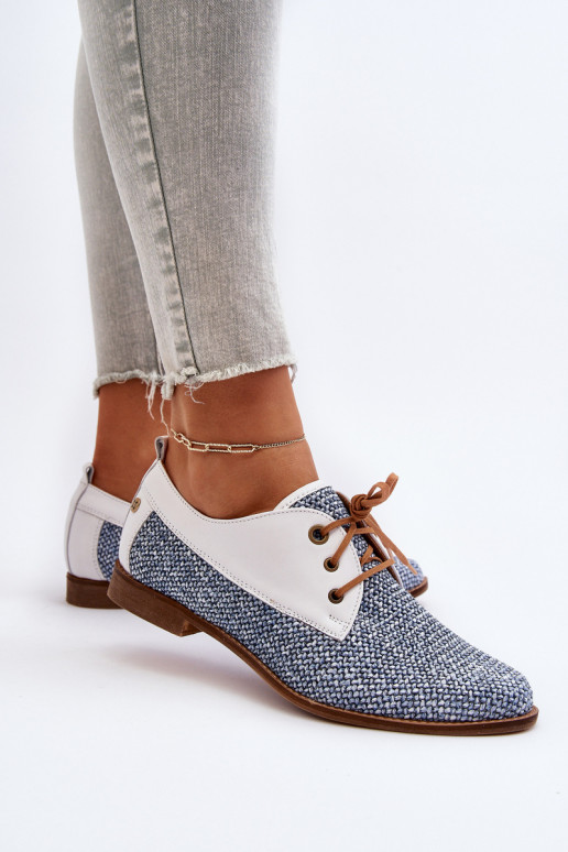 apavi  ar platiem papēžiem  06461-17 Zilas krāsas   apavi  ar platiem papēžiem  06461-17 Zilas krāsas