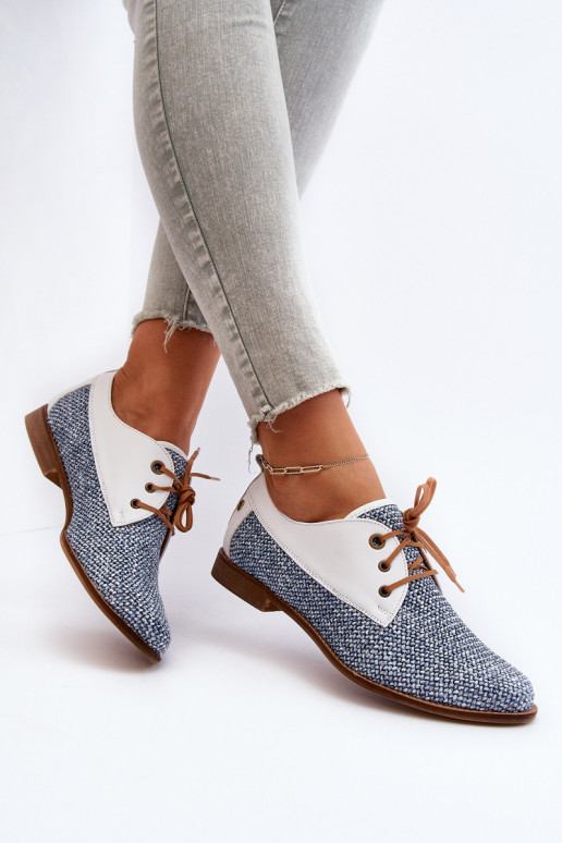 apavi  ar platiem papēžiem  06461-17 Zilas krāsas   apavi  ar platiem papēžiem  06461-17 Zilas krāsas