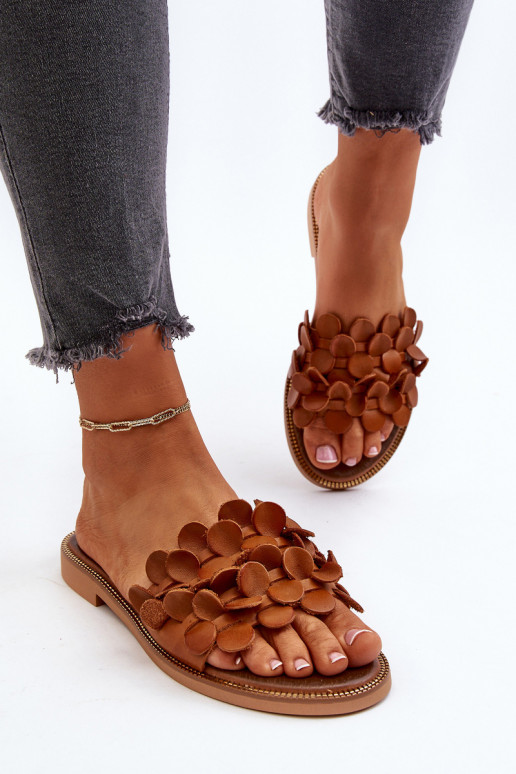 Zazoo 40381  Čibas no dabīgas ādas ar platiem papēžiem brūnas krāsas Zazoo 40381  Čibas no dabīgas ādas ar platiem papēžiem brūnas krāsas