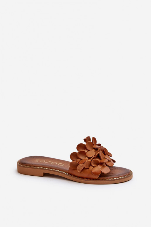 Zazoo 40381  Čibas no dabīgas ādas ar platiem papēžiem brūnas krāsas Zazoo 40381  Čibas no dabīgas ādas ar platiem papēžiem brūnas krāsas