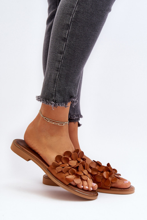 Zazoo 40381  Čibas no dabīgas ādas ar platiem papēžiem brūnas krāsas Zazoo 40381  Čibas no dabīgas ādas ar platiem papēžiem brūnas krāsas