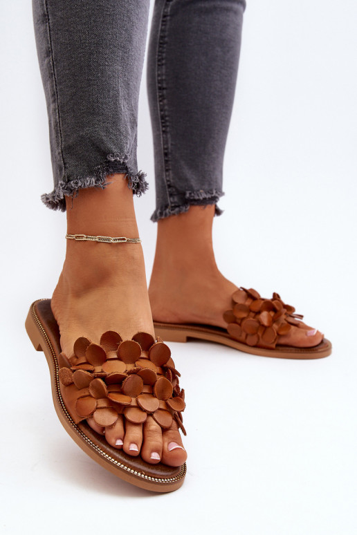 Zazoo 40381  Čibas no dabīgas ādas ar platiem papēžiem brūnas krāsas Zazoo 40381  Čibas no dabīgas ādas ar platiem papēžiem brūnas krāsas