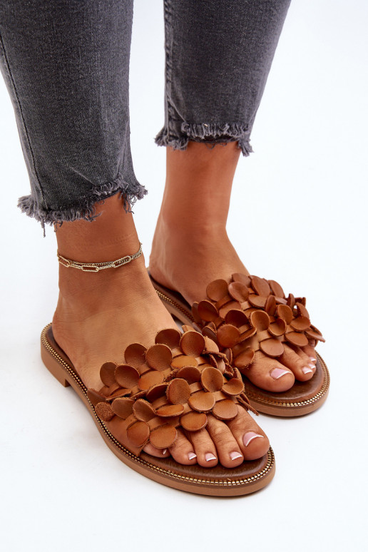 Zazoo 40381  Čibas no dabīgas ādas ar platiem papēžiem brūnas krāsas Zazoo 40381  Čibas no dabīgas ādas ar platiem papēžiem brūnas krāsas