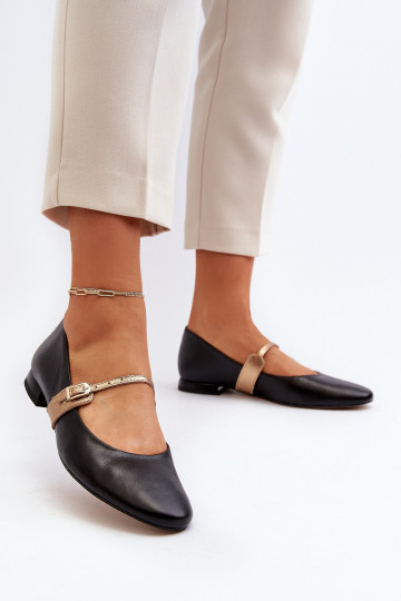 Balerīnas   ar platiem papēžiem Laura Messi 2774 Melns