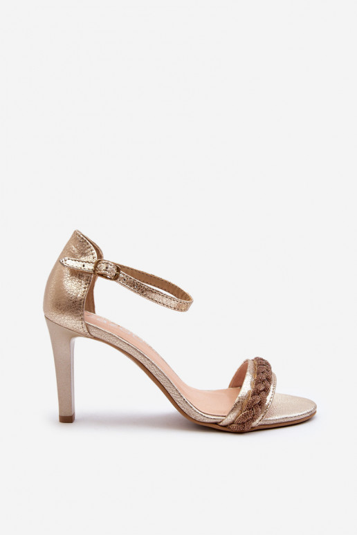 Zazoo 3328/2 Sieviešu basenes   ar papēdi Zelta krāsas Zazoo 3328/2 Sieviešu basenes   ar papēdi Zelta krāsas