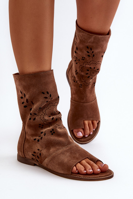 Zazoo 3437  Zamšādas basenes ar stulmu  brūnas krāsas Zazoo 3437  Zamšādas basenes ar stulmu  brūnas krāsas