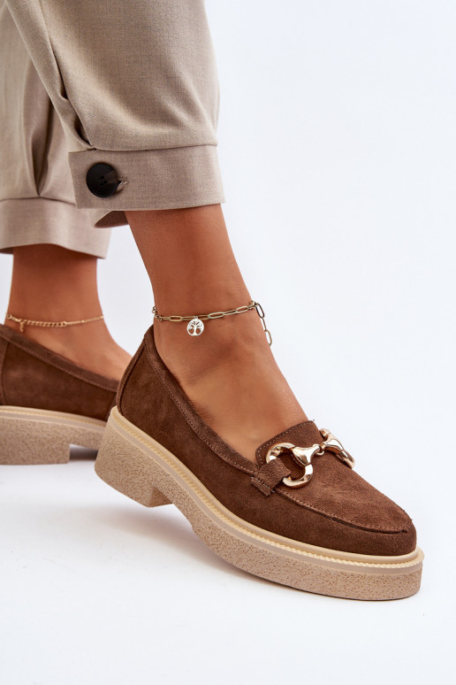 Zazoo 3429 Zamšādas mokasīni  ar ornamentiem brūnas krāsas Zazoo 3429 Zamšādas mokasīni  ar ornamentiem brūnas krāsas