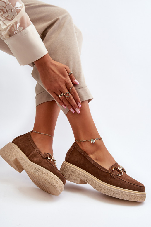 Zazoo 3429 Zamšādas mokasīni  ar ornamentiem brūnas krāsas Zazoo 3429 Zamšādas mokasīni  ar ornamentiem brūnas krāsas